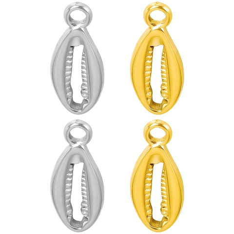 Colgante De Concha De Cauri Acero Inoxidable 304 Chapado En Oro De 18K Hueco DIY Joyería Accesorio Para Collares