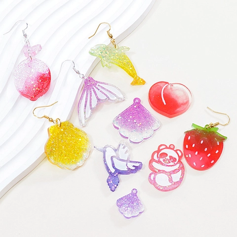 DIY Silicone Earring Pendant Molds Animal Ocean Fruit Theme Epoxy Resin Jewelry Making Accessories Craft Supplies