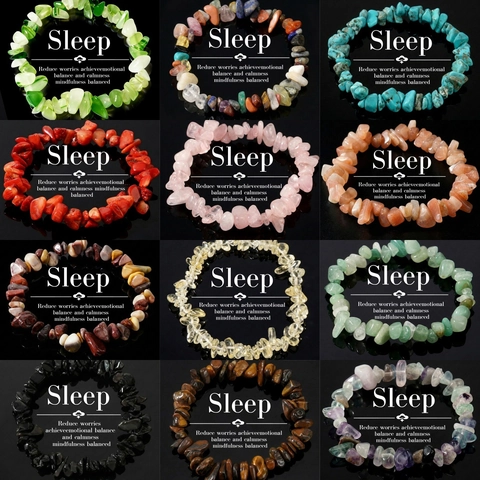 Natural Irregular Gemstone Chip Beads Bracelet Handmade Elastic Healing Crystal Niche Jewelry For Women