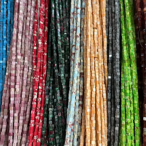 Quadratische Natursteinperlen Polierte Edelsteinwürfel Für DIY Schmuckherstellung Halsketten Armbänder