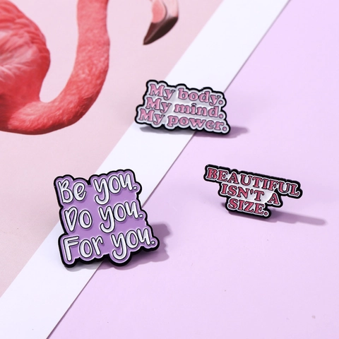Épingles En Émail Inspirantes Pour Femmes Citations Féministes Broches En Alliage Badges Coeur Pour Vêtements Sacs