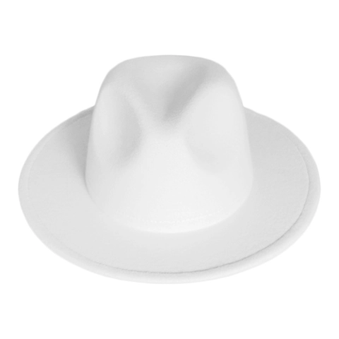 Classic Fedora Hat Wool Blend Wide Brim Pinched Crown Vintage British Style Jazz Cap For Men Women And Kids