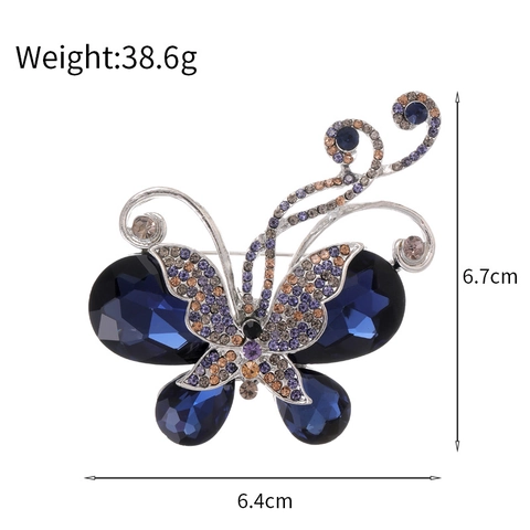 Eleganter Schmetterling Brosche Aus Zinklegierung Für Damen Strass Eingelegt Tierform Nadel Für Mantel Anzug Schmuck Geschenk