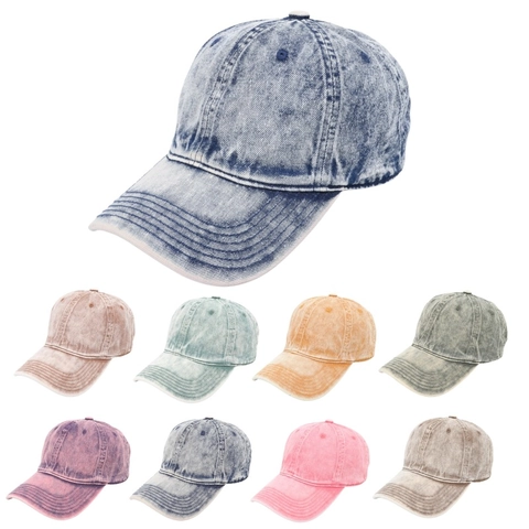 Gorra De Béisbol De Mezclilla De Algodón Lavado Vintage Hebilla Ajustable Protección Solar Al Aire Libre Sombrero Hombres Mujeres