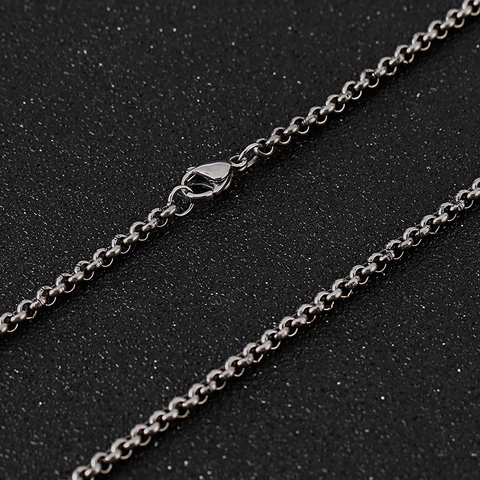Collier Chaîne Rolo En Acier Inoxydable Minimaliste Maillons Ronds Bijoux Tendance Accessoires Unisexe