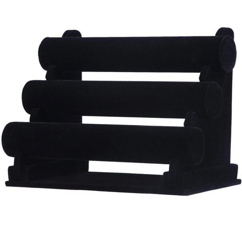 Espositore per Gioielli in Velluto a T Supporto per Bracciali Orologi Organizzatore Rack Torre per Gioielli a T per Casa Negozio Bancone