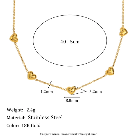 Herz Anhänger Halskette Edelstahl 18K Vergoldet Zierlicher Schmuck Minimalistische O-Kette Vielseitiges Accessoire Für Frauen