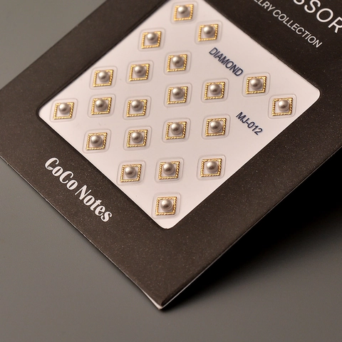 Square Artificial Pearl Nail Art Charms Faux Artificial Pearl Gold Silver Metal Frame Retro Elegant DIY Manicure Decorations For Women