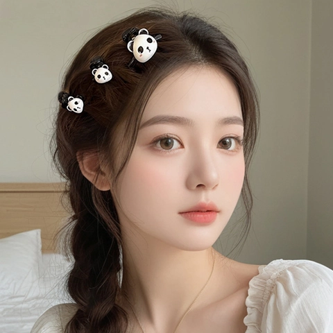 Süße Cartoon Panda Haarklammer Acryl Mini Haargreifer Kleine Haarnadeln Für Frauen Mädchen Süßes Styling Haaraccessoires