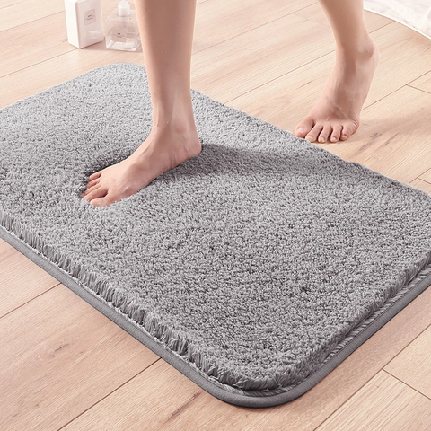 Shaggy Bathroom Rug Absorbent Thick Plush Bath Mat Non Slip TPR Bottom Soft Washable Floor Carpet