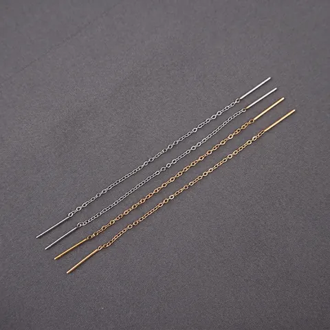 Pendientes De Cadena Larga De Borla De Acero Inoxidable Chapado En Oro De 18K Joyería Elegante Minimalista Para Mujer