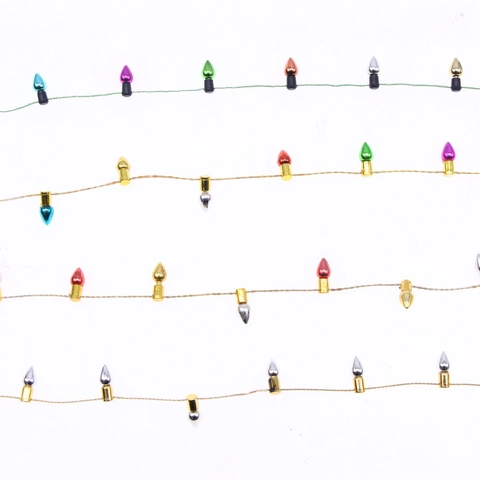 Weihnachts Glühbirnen Perlenkette Galvanisierter Kunststoff Mini Lichtform Girlande Für Baumschmuck Feiertags Party DIY Handwerk
