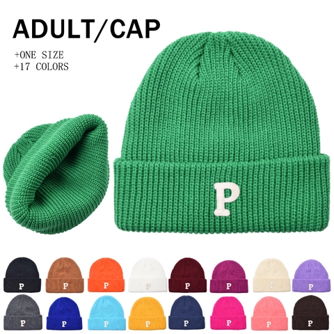 Mode Gebreide Muts Beanie Voor Mannen Vrouwen P Letter Borduurwerk Winter Warm Zacht Omslag Gebreide Muts Outdoor Casual Sport Hoofddeksels