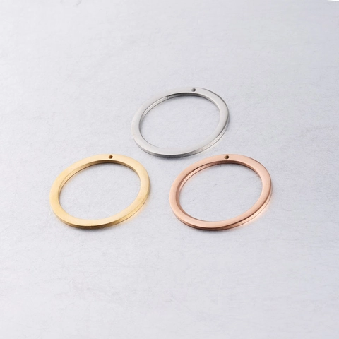 Hohlrunde Kreisanhänger Spiegelpolierter 304 Edelstahl DIY Schmuckherstellung Charms Verbinder Für Halskette Ohrringe