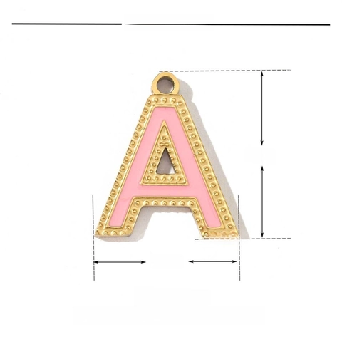 Colgantes De Letras Del Alfabeto De Acero Inoxidable Esmalte Colorido Charms Iniciales Vintage Francés Accesorios Para Joyería DIY