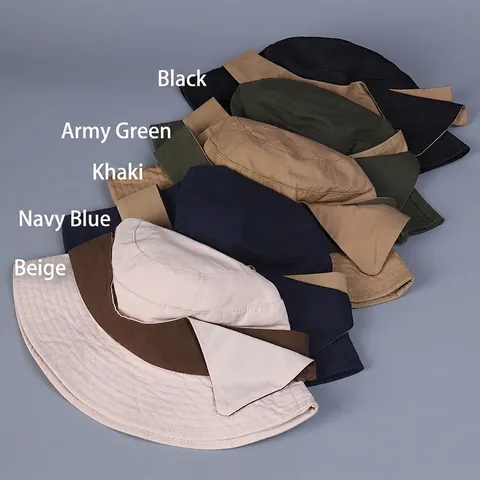 Sombrero De Pescador De Algodón Lavado Para Mujer Bloque De Color Ala Ancha Plegable Sombrero De Sol Casual