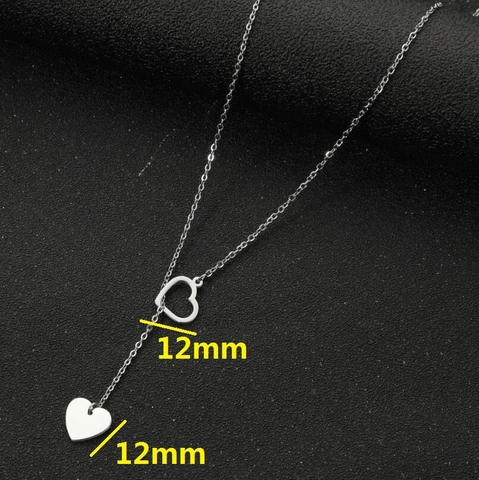 Hart Ketting Roestvrij Staal Dubbele Hanger Minimalistische Y Vorm Kwastje Sleutelbeen Ketting Sieraden Voor Dames Mode Niche