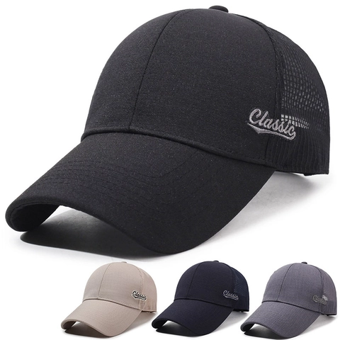 Mesh Baseballkappe Lange Krempe Atmungsaktiv Baumwolle Polyester Trucker Hut Sonnenschutz Outdoor Verstellbar Unisex Klassische Stickerei