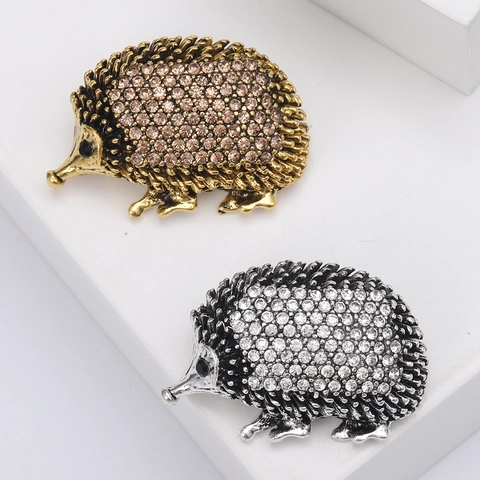 Spilla Riccio in Lega Retrò per Donna Spilla da Bavero Animale con Strass Scintillanti Gioielli di Moda Accessorio per Vestiti Regalo