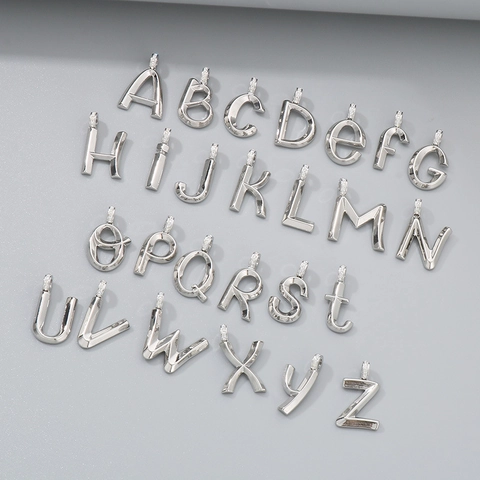 Pendentif Lettre Alphabet A-Z Acier Inoxydable Strass DIY Fabrication De Bijoux Accessoire Pour Femmes