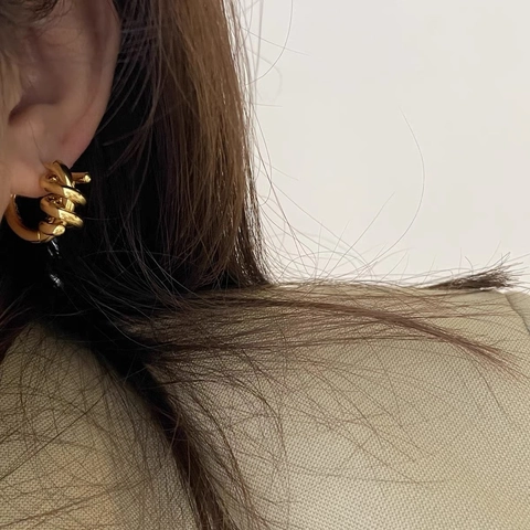 Orecchini A Cerchio In Acciaio Inossidabile Spirale Strati Multipli Gioielli Stile Vintage Per Donne