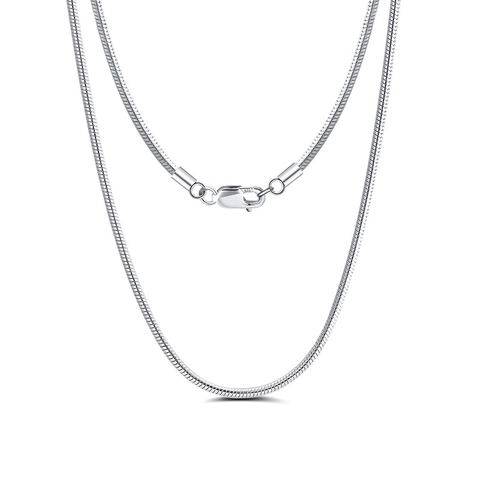 925 Sterling Silver Round Snake Chain Necklace Gold White Gold Plated Clavicle Chain Jewelry For Men Women