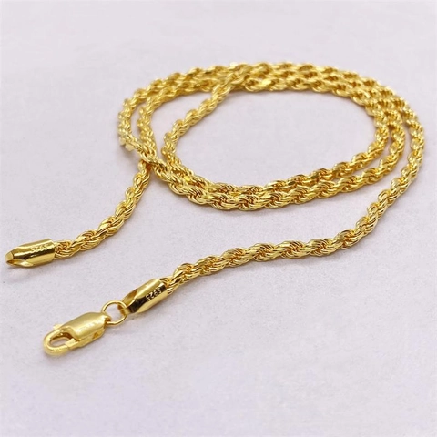 Collar de Cadena de Cuerda de Plata de Ley 925 para Hombre Mujer Unisex Cadena Trenzada Galvanizada Minimalista Accesorio de Joyería