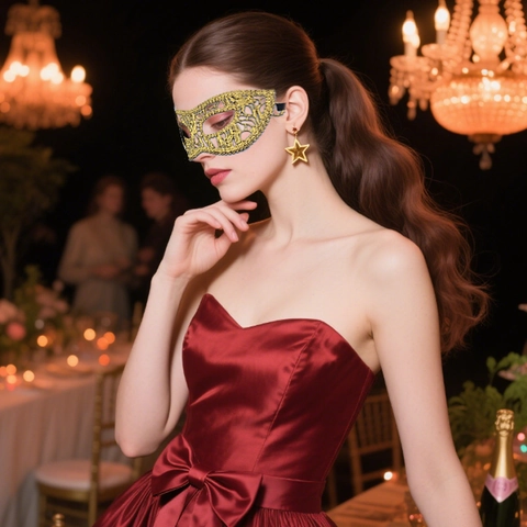Masque De Mascarade Dentelle Bronzante Dorée Sexy Charmante Masque Pour Yeux Femmes Fête Halloween Carnaval Bal