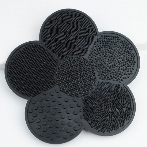 Siliconen Make-up Borstel Reinigingsmat Bloemvorm Cosmetische Borstel Schrobber Met Zuignappen Multi Textuur Draagbare Beauty Tool