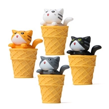 Cartoon Eiscreme Katze Figur PVC Miniatur Landschaft Garten Dekor Desktop Ornament Kreative Haus Dekoration Geschenk