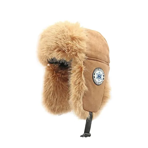Winter Trapper Hat Thick Suede Faux Fur Earflap Hat Windproof Warm Outdoor Skiing Riding Ushanka For Men Women
