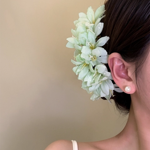 Fourche à Cheveux en Fleur de Tissu Fait à la Main Vintage Élégant Pic à Cheveux pour Femmes Mariage Banquet Fête Accessoires Cheveux