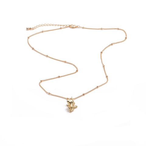 Astronaut Pendant Necklace Gold Plated Copper Cubic Zirconia Bead Chain Jewelry For Women Girls Fashion Trendy
