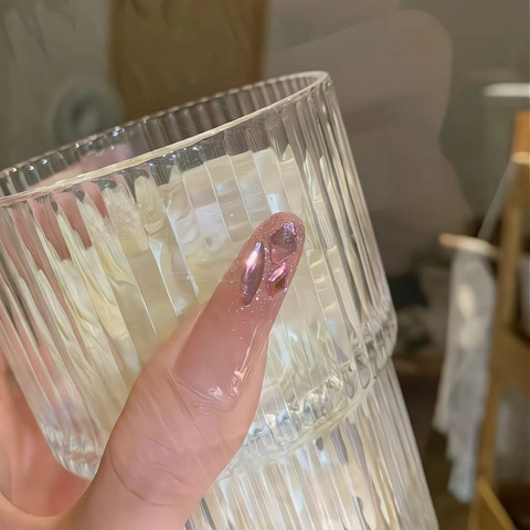 Uñas Postizas De Ataúd Largas Degradado Rosa Brillante Con Diamantes Corazón Para Mujeres Elegante Hecho A Mano