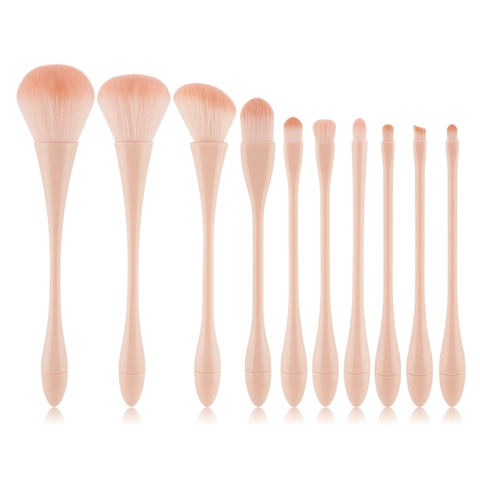 Professionele Make-up Kwasten Synthetische Vezel Borstelharen Gestroomlijnde Plastic Handgreep Voor Foundation Gezicht