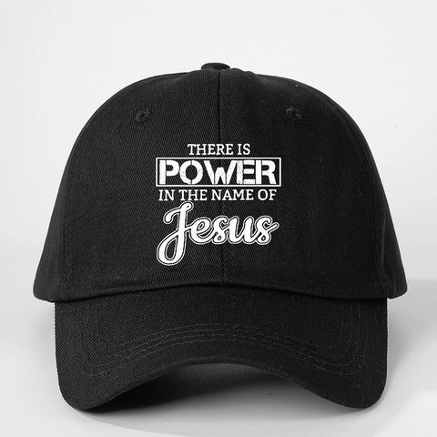 Jesus Power Baseball Cap Cotton Twill Adjustable Sun Hat Religious Christian Print Outdoor For Women Men