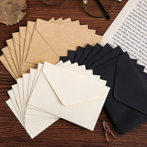 Mini Retro Square Envelopes Small Kraft Paper Cardboard Stationery For Greeting Cards Love Letters Gift Wrapping Vintage