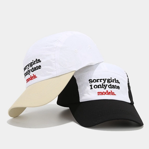 Baseball Kappe Polyester 5-Panel Buchstaben Stickerei Schnelltrocknend Atmungsaktiv Outdoor Sonnenhut Verstellbar Streetwear
