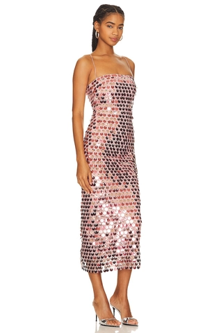 Sexy Roze Pailletten Jurk Met Spaghettibandjes Slim Fit Split Achterkant Elegant Avondfeest Banket Lange Jurk Dames