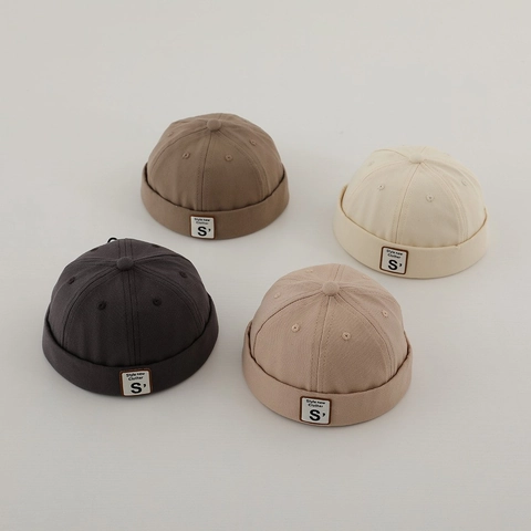 Cappello Docker Bambini Senza Tesa Cotone Tela Berretto Stile Retro Hip Hop Per Bambini Piccoli Ragazzi Ragazze Con Coulisse Regolabile