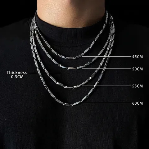 Collana A Catena In Acciaio Inossidabile Maglie A Rombo Geometrico Lucidato Stile Hip Hop Per Uomini Donne Gioielli Colore Argento