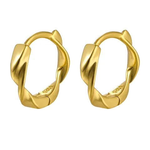 Mobius Twisted Hoop Earrings 925 Sterling Silver Geometric Minimalist Round Jewelry For Women Fashion Gift