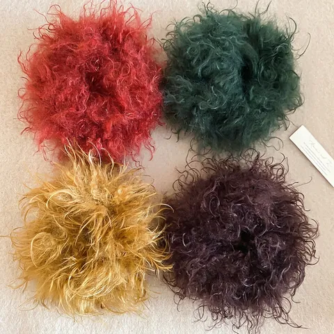 Messy Curly Plush Scrunchies High Elastic Hair Ties Ponytail Holder Faux Fur Hair Rope For Women Girls Autumn Winter Chic