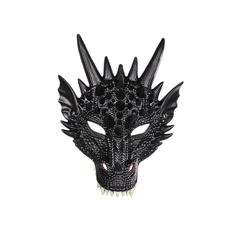 Dragon Mask PU Foam Lightweight Realistic 3D Texture Halloween Cosplay Party Wear Costume Accessory For Adults Kids