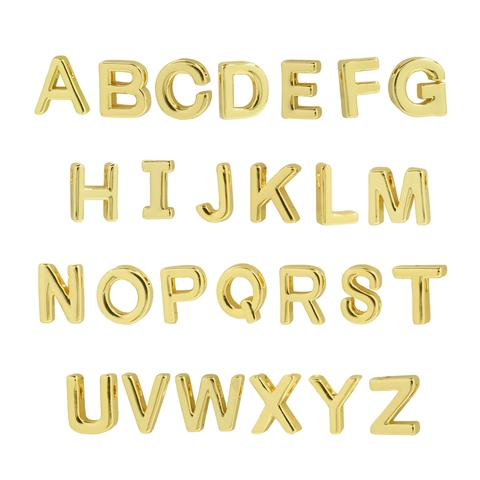 Alphabet Letter Pendant Necklace 18K Gold Plated Brass Adjustable O Chain Minimalist Jewelry For Women