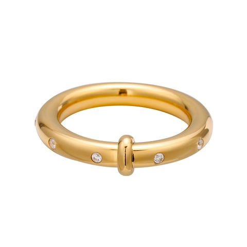 Vintage Knoten Ring Edelstahl 18K Vergoldet Funkelnde Zirkonia Geometrischer Fingerschmuck Für Damen