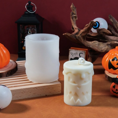 Halloween Kürbis Geist Gesicht Säule Kerze Silikonform DIY Jack-o-lantern Aromatherapie Seifenherstellung Handwerk Dekoration