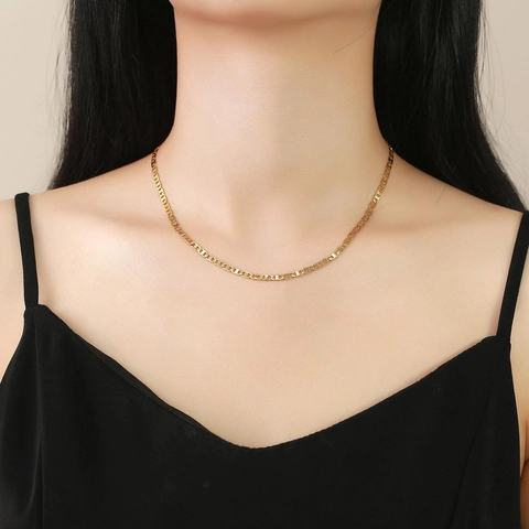 Collana A Catena Mariner Placcata Oro Acciaio Inossidabile Forma Naso Di Maiale Gioielli Minimalisti Per Donna
