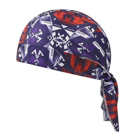 Pirate Hat Durag Bandana Cap Polyester Spandex Paisley Printed Elastic Tie Back For Cycling Sports Outdoor
