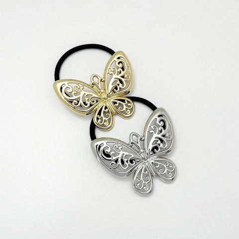 Hohl Schmetterling Haargummis Legierung Hochelastische Metall Haarseile Elegante Haaraccessoires Für Frauen Mädchen